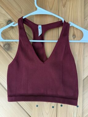 Free People Ribbed V-Neck Racerback Crop Top